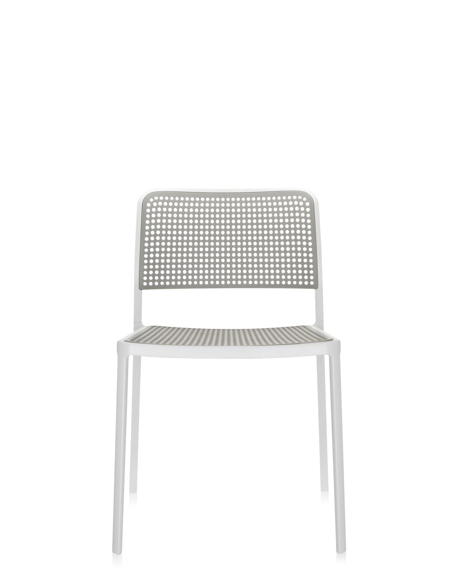 Audrey Chair by Kartell #LIGHT GREY/WHITE PAINTED STEEL/