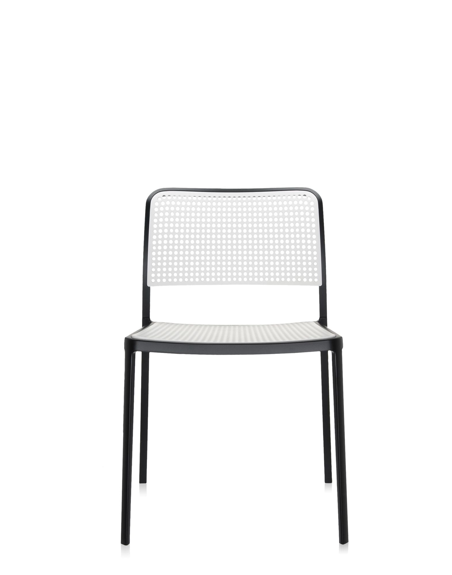 Audrey Chair by Kartell #WHITE/BLACK PAINTED STEEL/