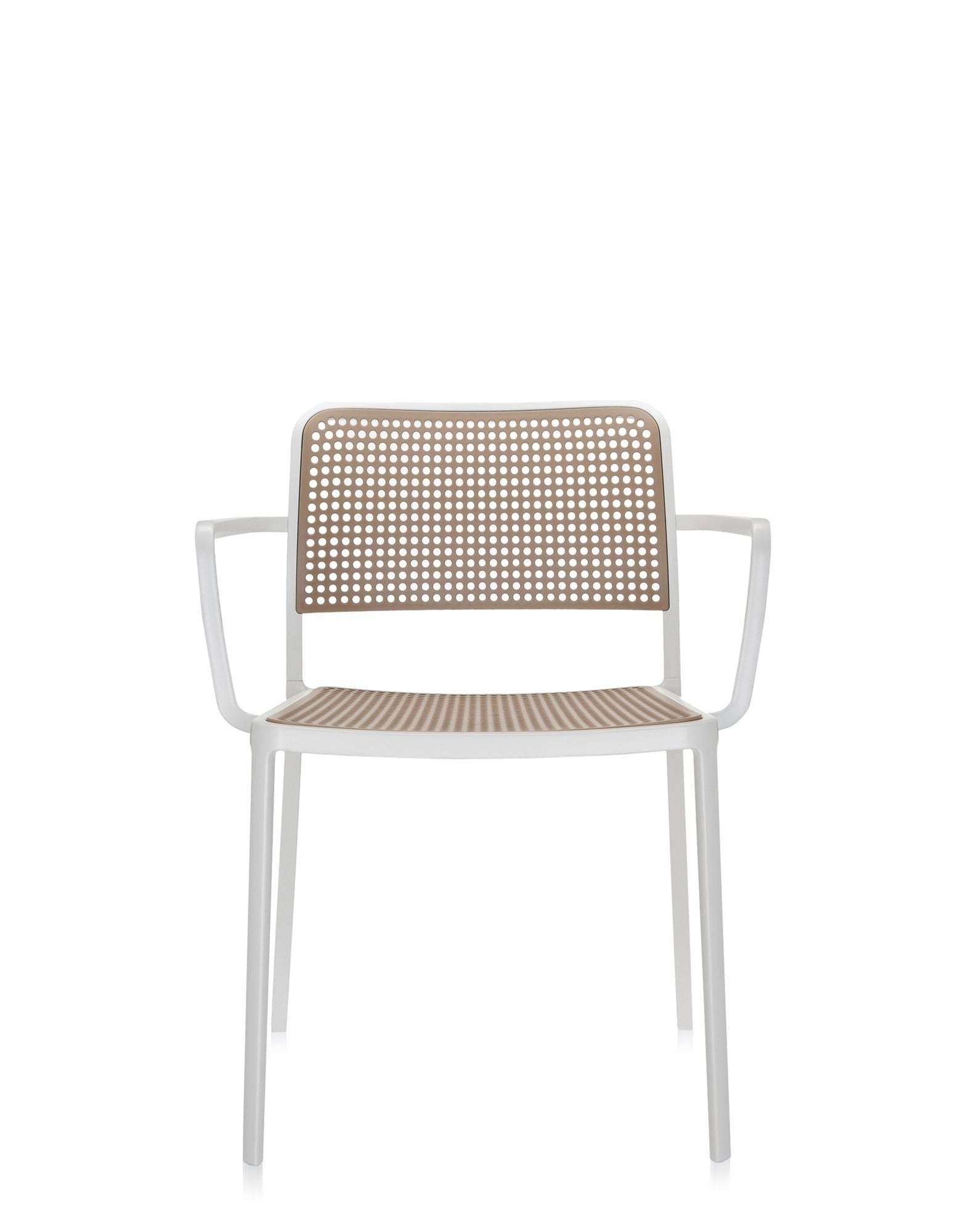 Audrey Armchair by Kartell #SAND/WHITE PAINTED STEEL/