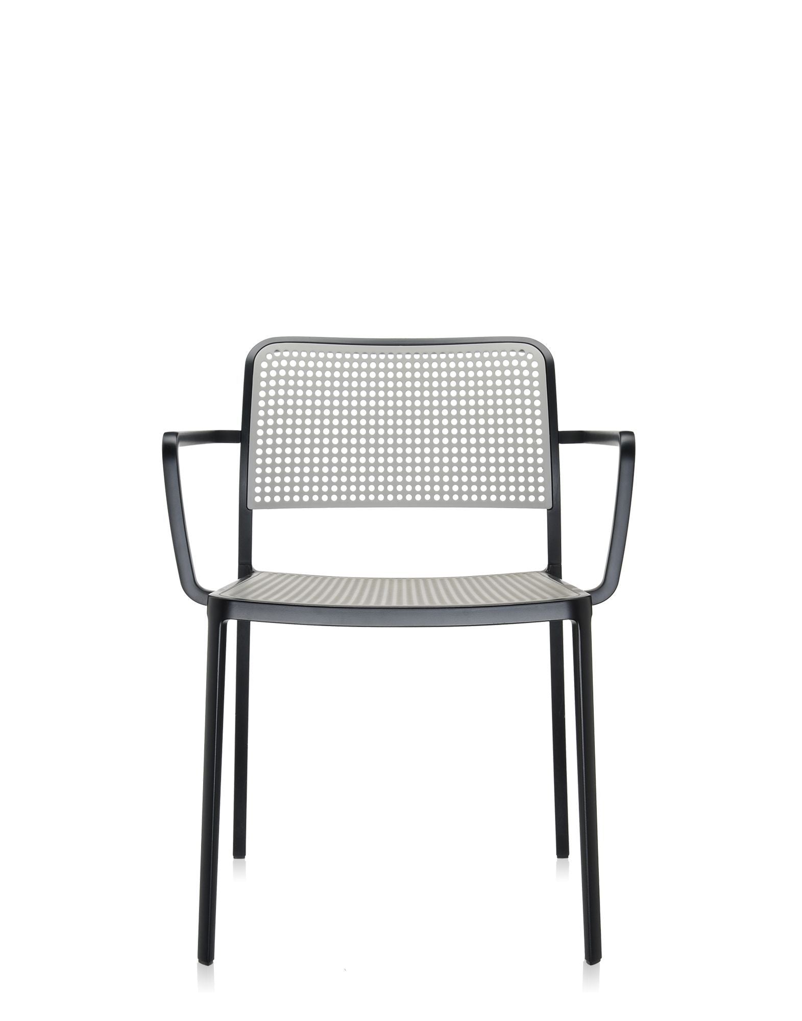 Audrey Armchair by Kartell #LIGHT GREY/BLACK PAINTED STEEL/