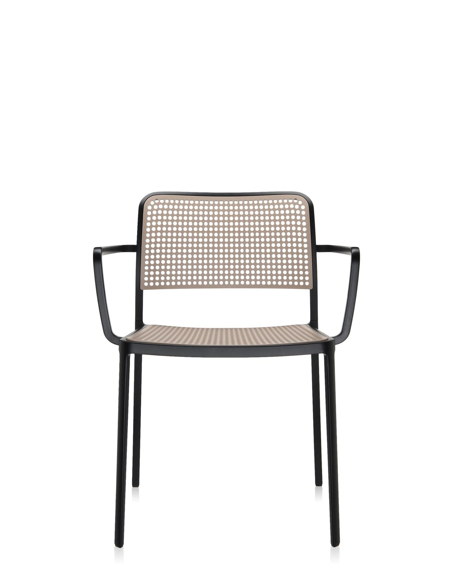 Audrey Armchair by Kartell #SAND/BLACK PAINTED STEEL/