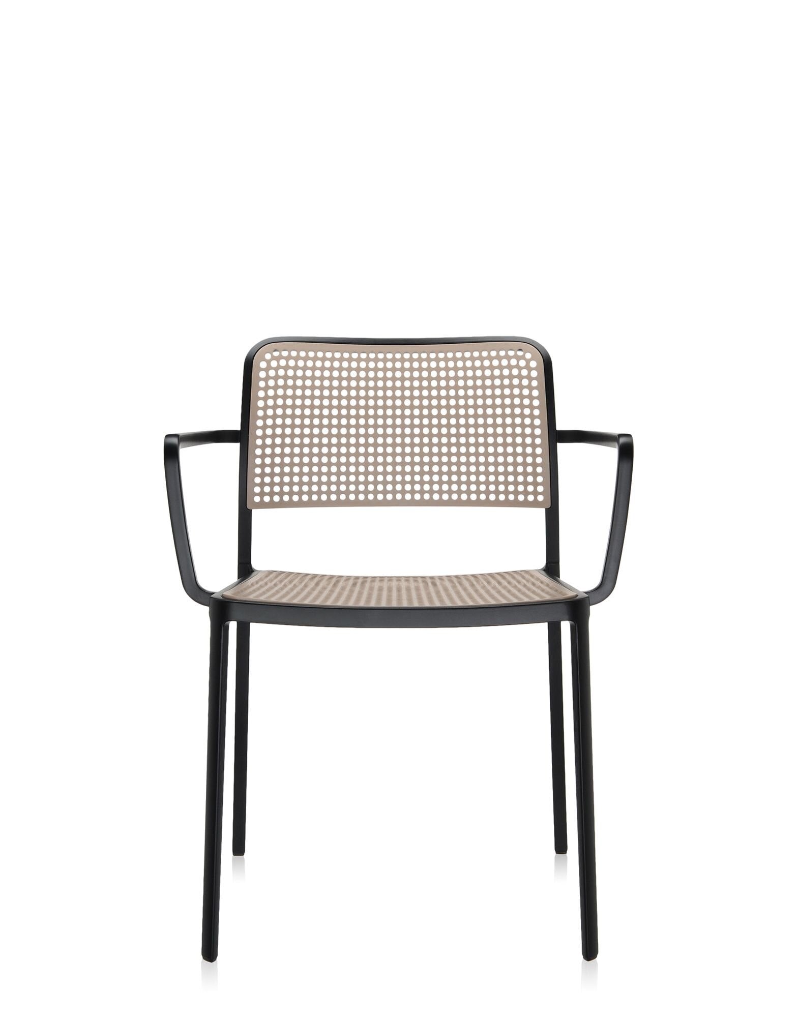 Audrey Armchair by Kartell #SAND/BLACK PAINTED STEEL/