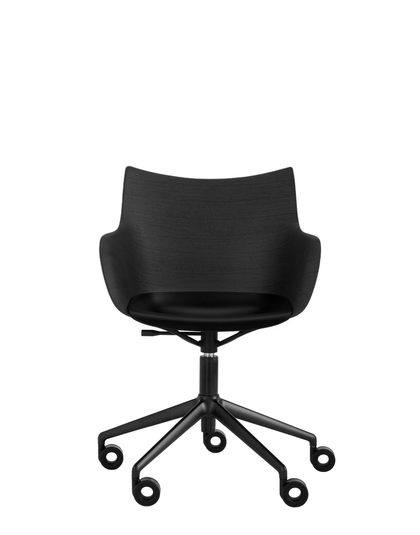 Q/WOOD Swivel Armchair by Kartell #BLACK WOOD/BLACK/BLACK