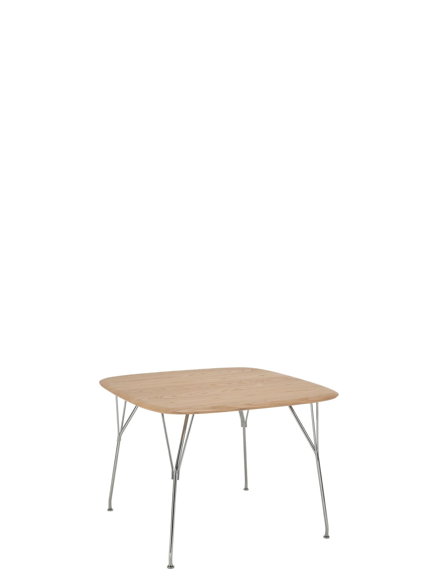 Viscount Of Wood Square Table by Kartell #ASH/CRHOMO/