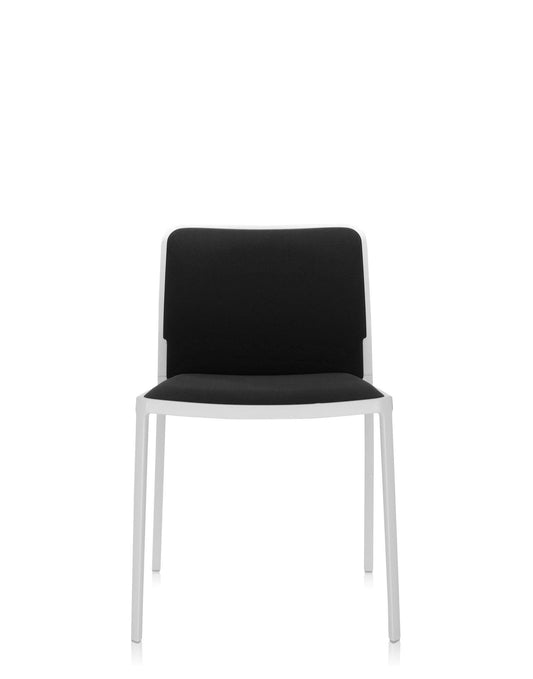 Audrey Soft Chair by Kartell #TREVIRA BLACK/WHITE PAINTED STEEL/