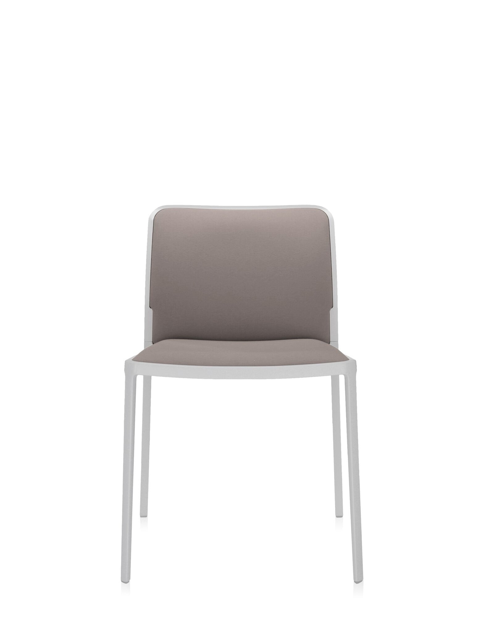 Audrey Soft Chair by Kartell #BEIGE/WHITE PAINTED STEEL/