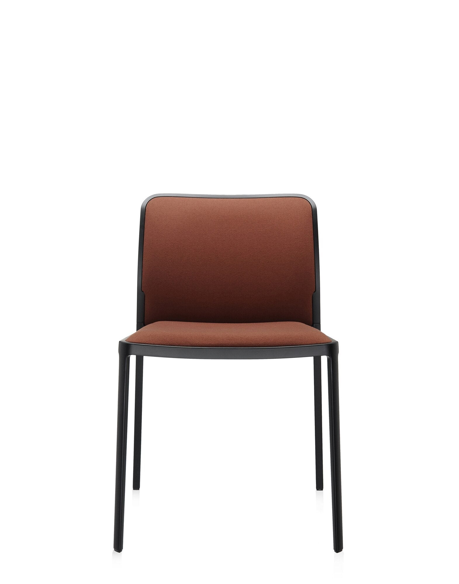 Audrey Soft Chair by Kartell #BRICK RED/BLACK PAINTED STEEL/