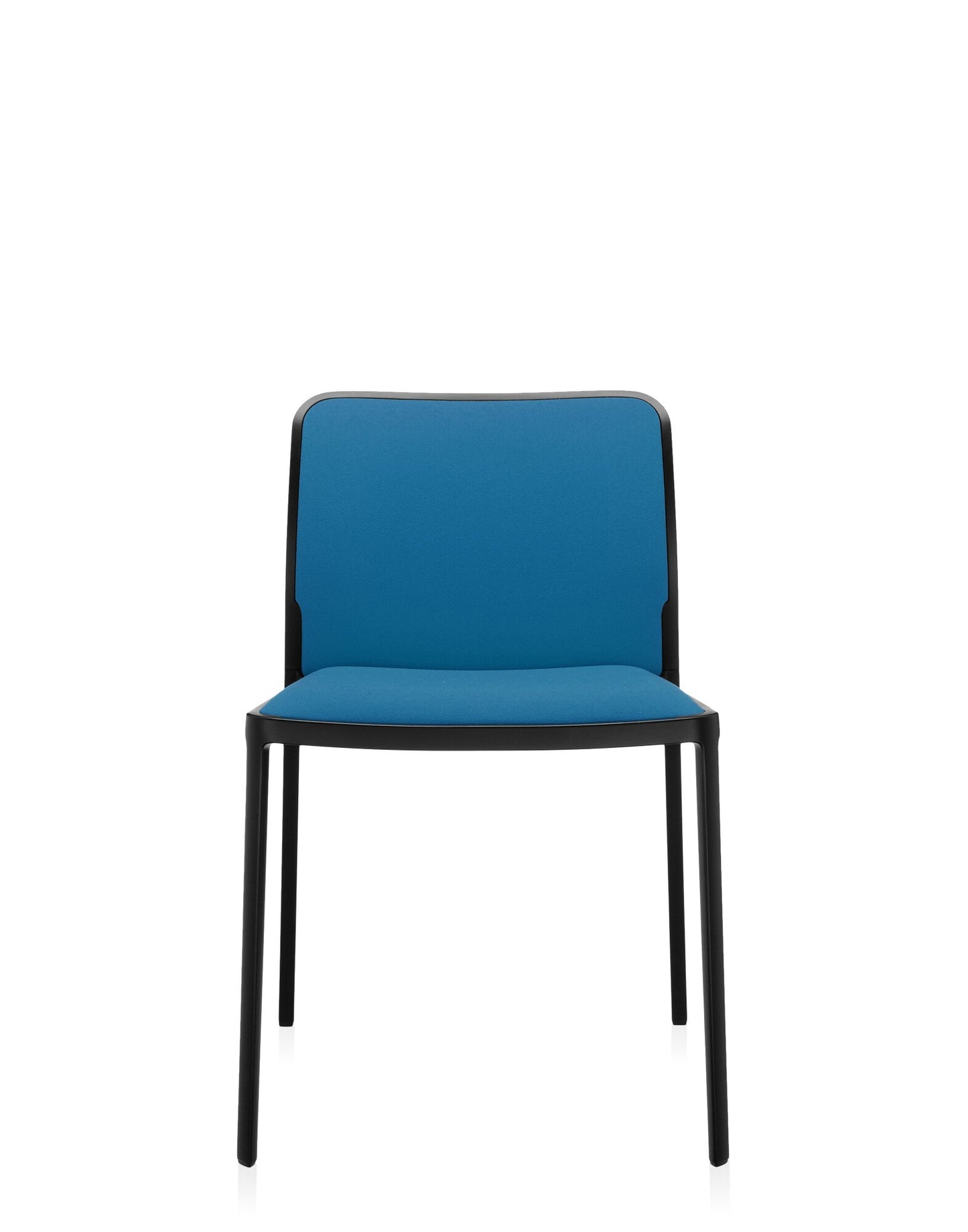 Audrey Soft Chair by Kartell #TEAL BLUE/BLACK PAINTED STEEL/