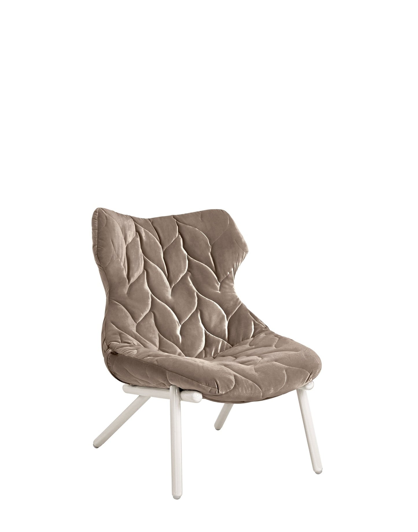 Foliage Armchair by Kartell #VELVET/TAUPE VELVET/WHITE