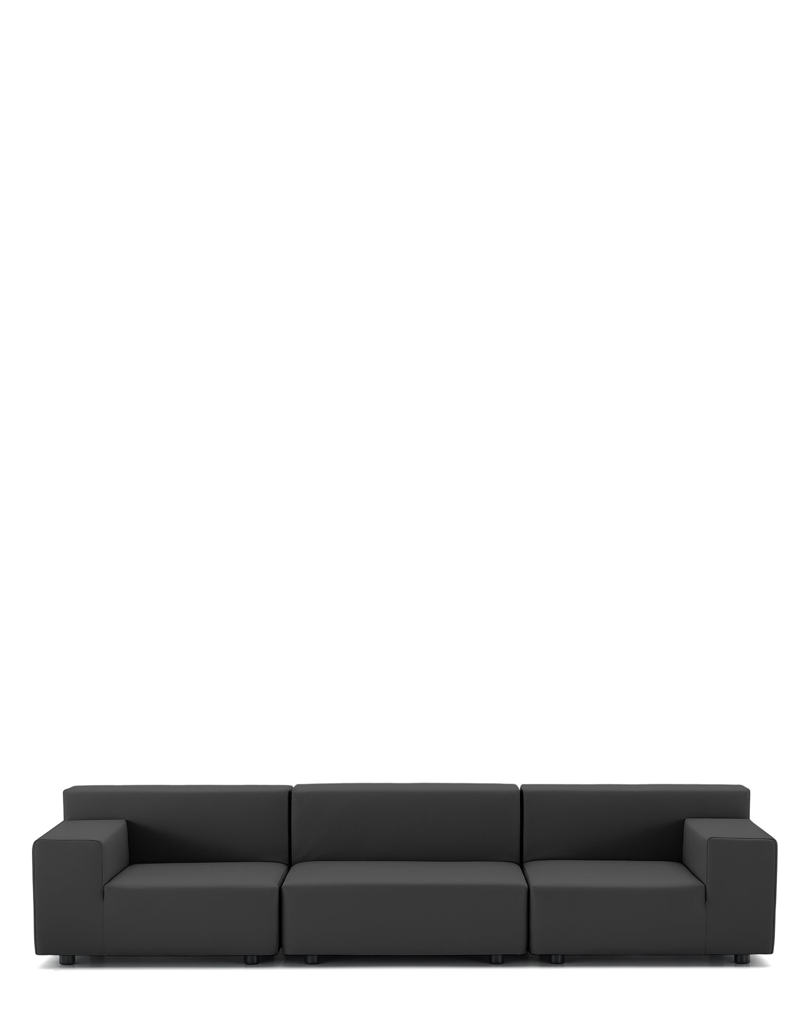 Plastics Tech Fabric Three-Seater Sofa by Kartell #GLOSSY BLACK