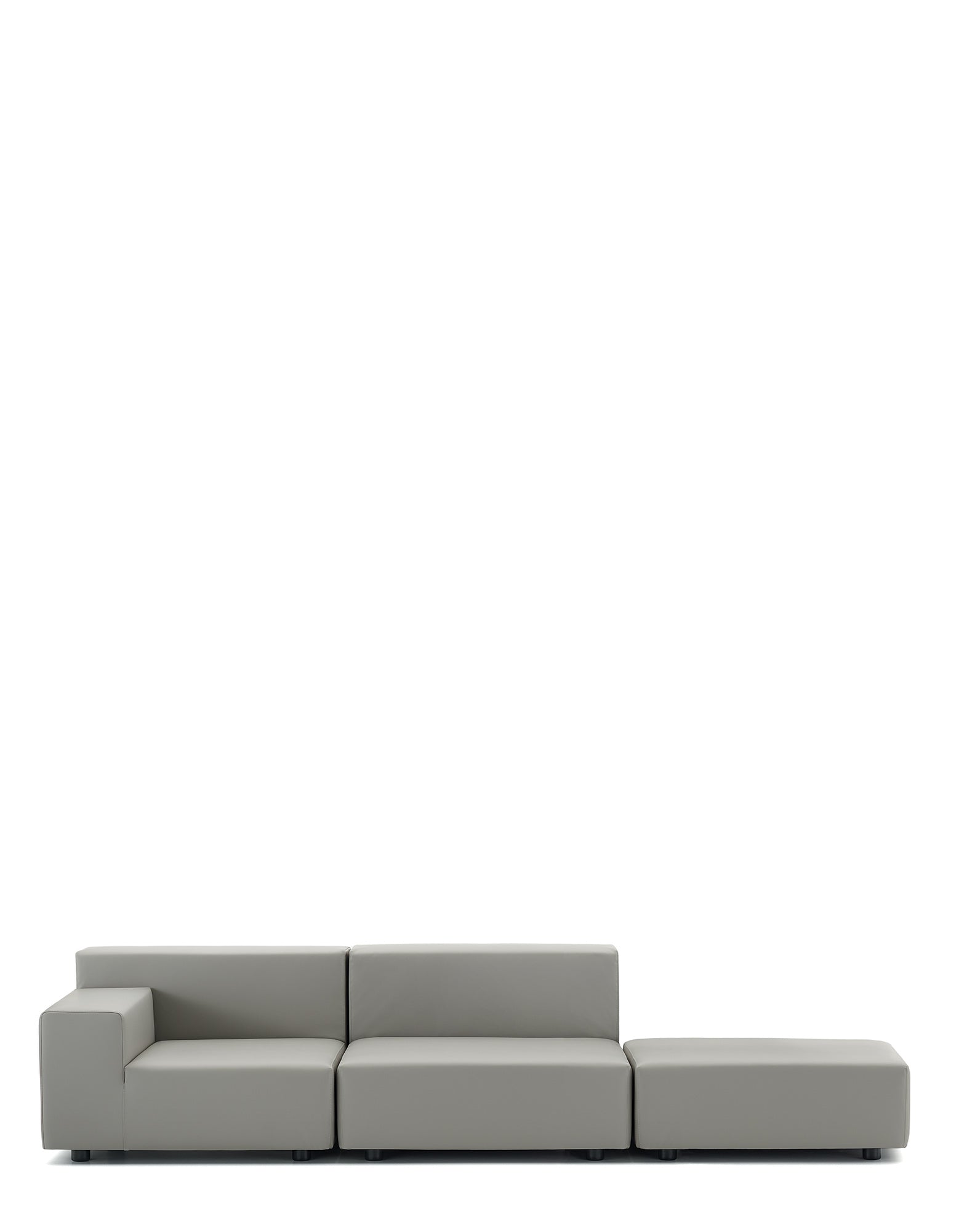 Plastics Tech Fabric Two-Seater Sofa + Pouf by Kartell #GREY