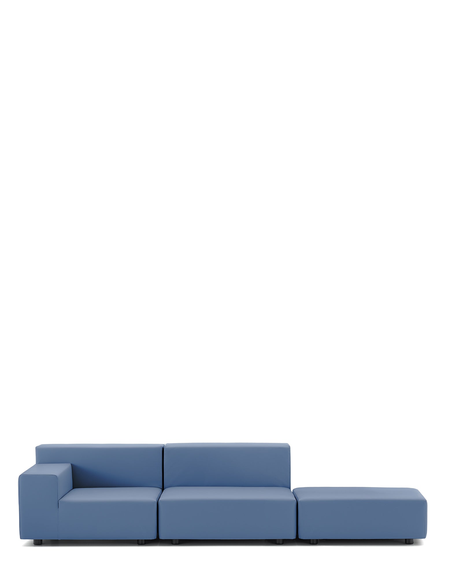 Plastics Tech Fabric Two-Seater Sofa + Pouf by Kartell #LIGHT BLUE POWDER