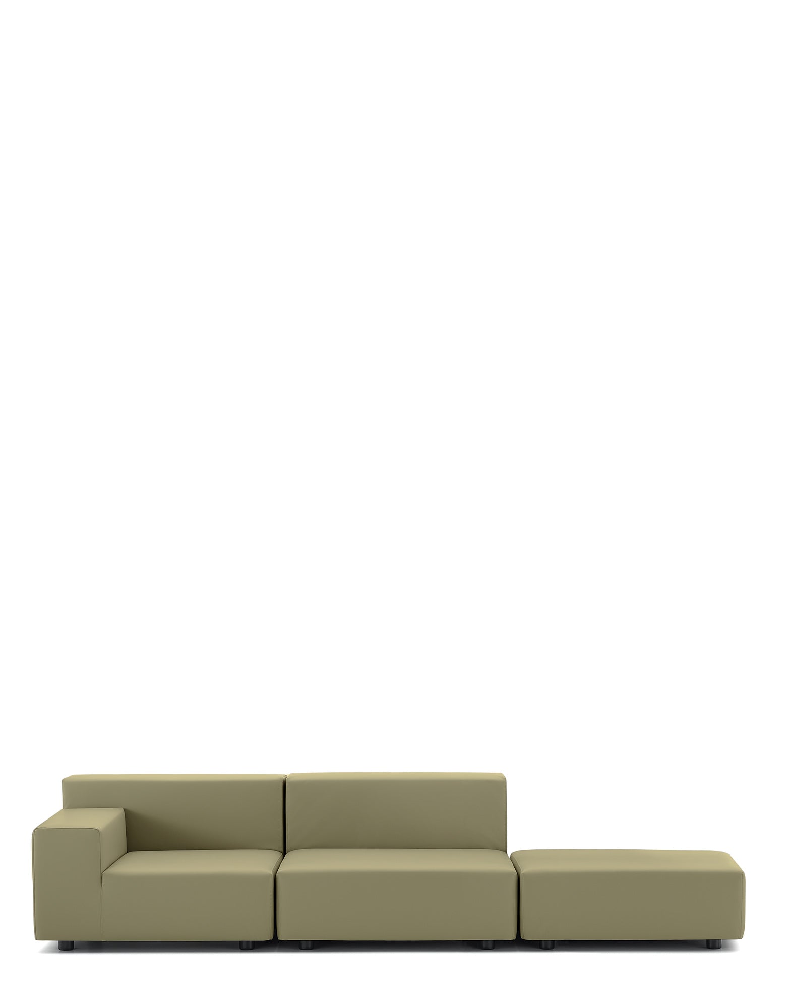 Plastics Tech Fabric Two-Seater Sofa + Pouf by Kartell #GREEN