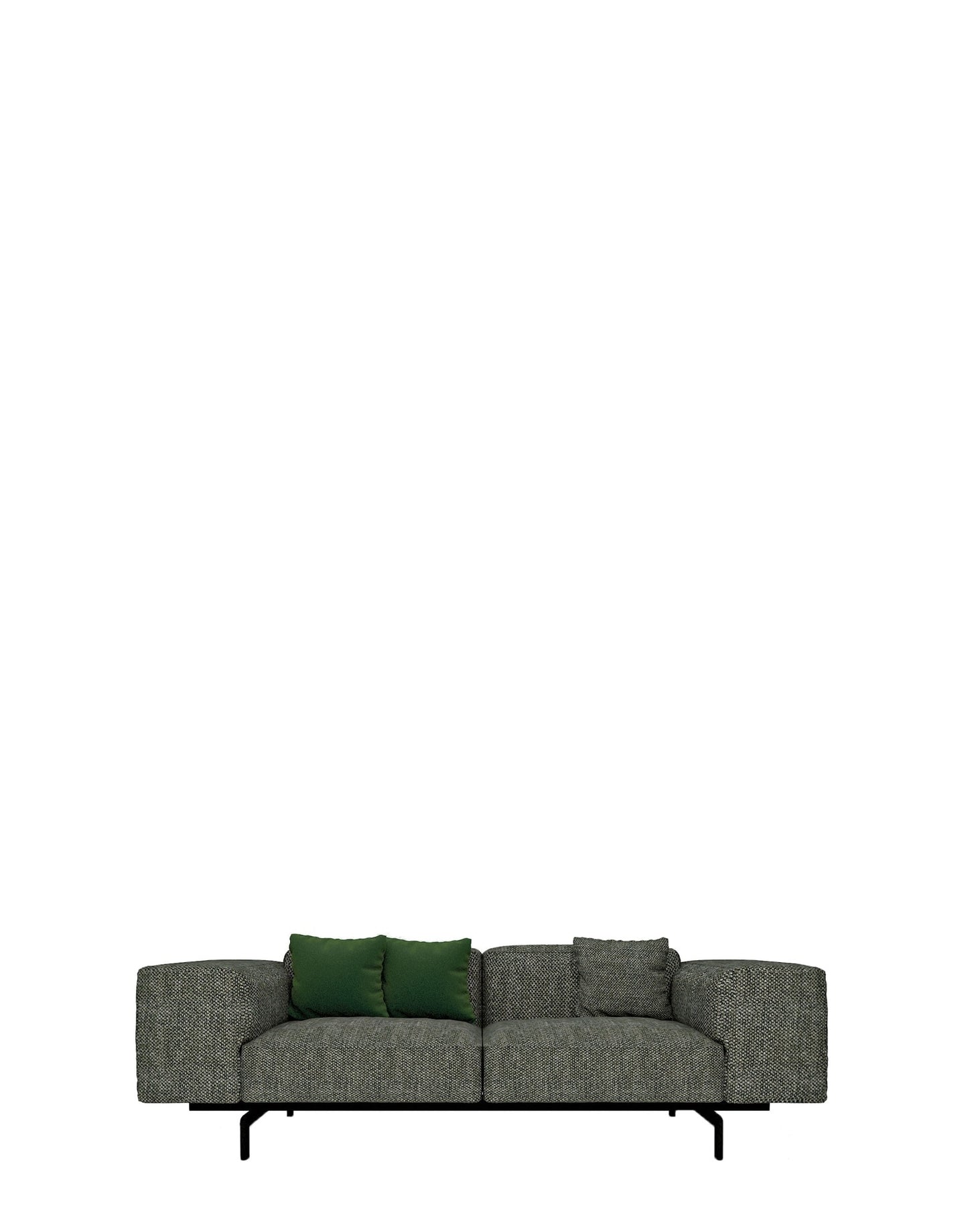 Largo Two-Seater Sofa by Kartell #GUBBIO/DARK GREY/