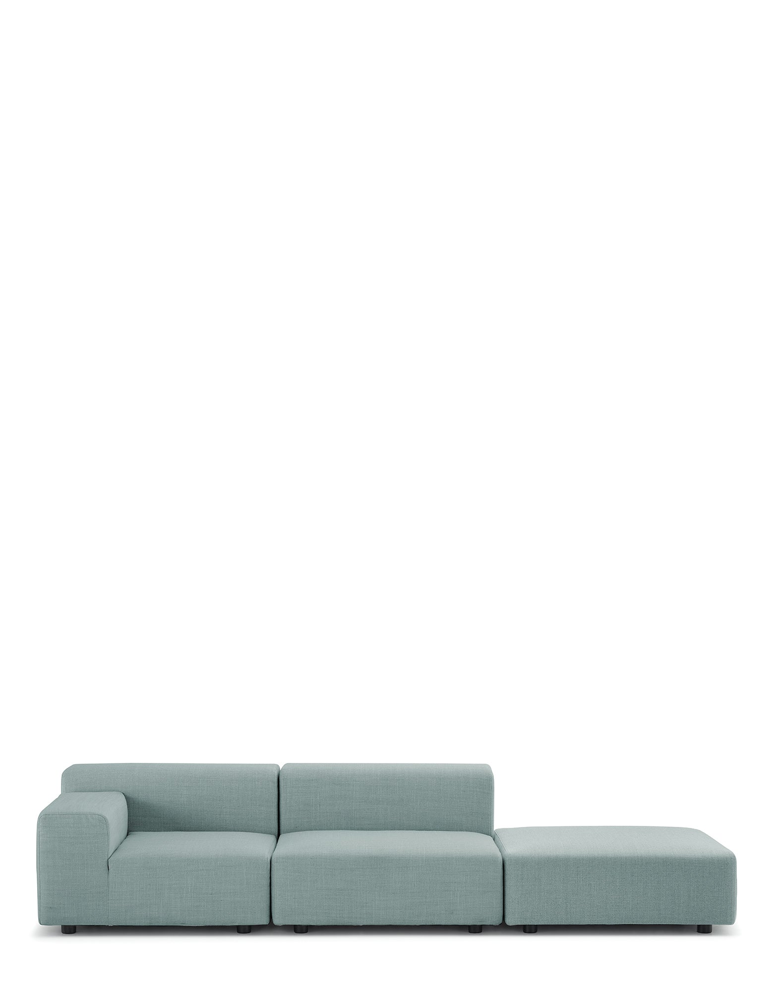 Plastics Outdoor Two-Seater Sofa + Pouf by Kartell #GREEN/Right Arm/