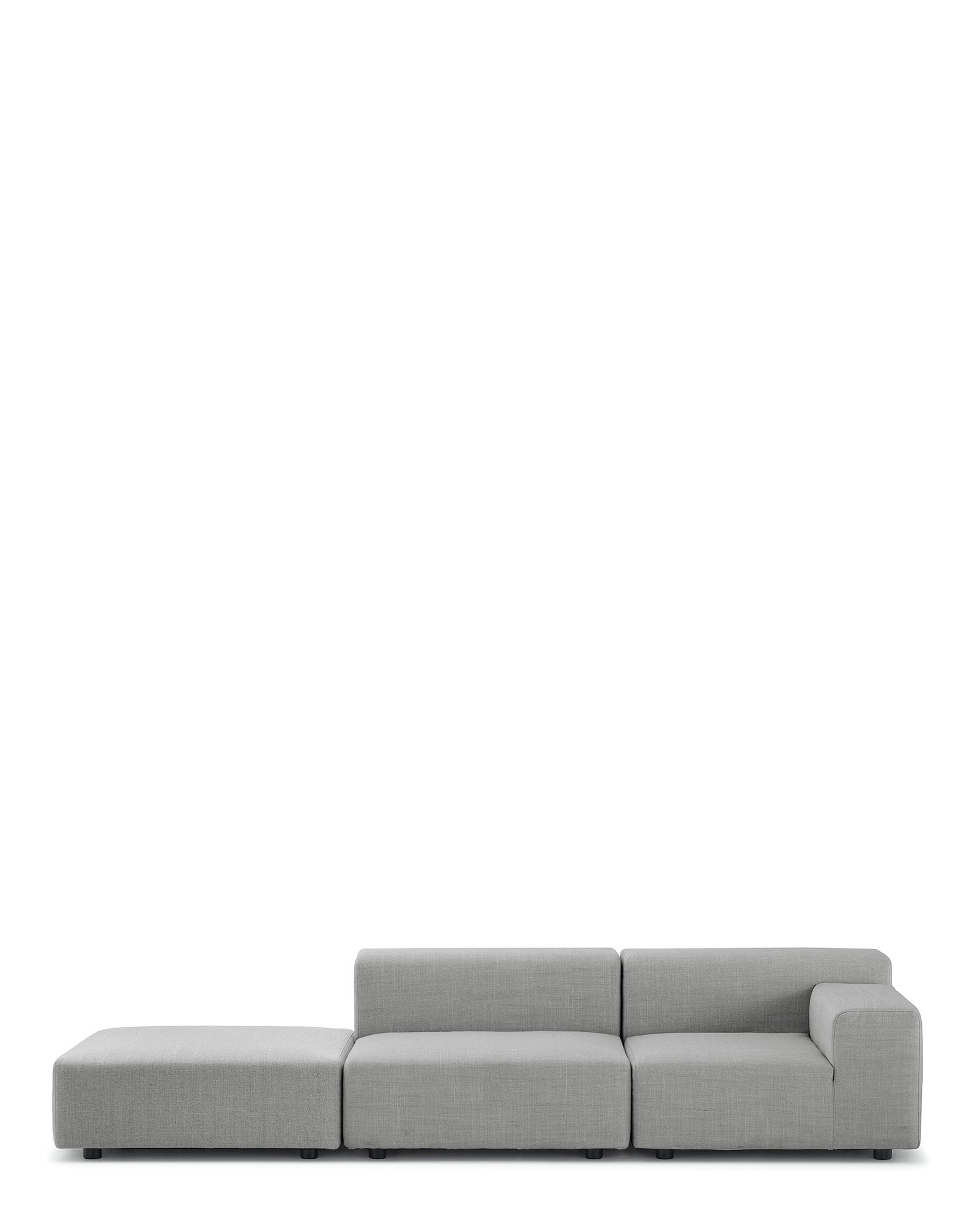 Plastics Outdoor Two-Seater Sofa + Pouf by Kartell #GREY/Left Arm/