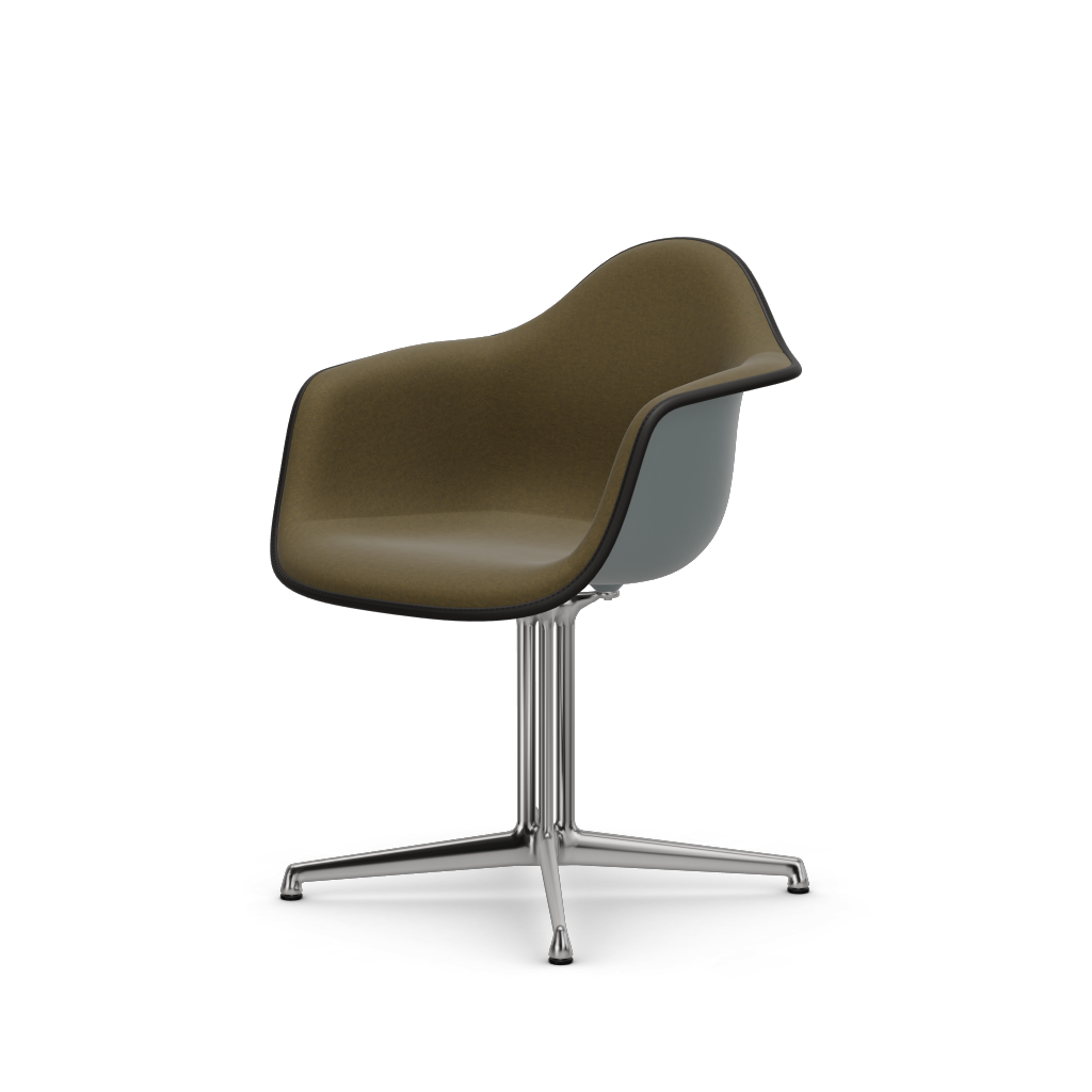 Eames Plastic Armchair DAL (with full upholstery) (Colour of seat shell - light grey) (Request Info)