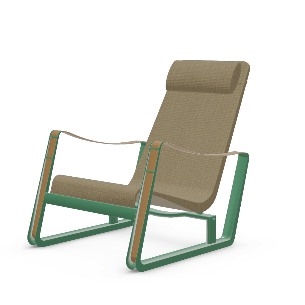 Cite Lounge Chair (Prouve Ble Vert powder-coated (smooth)) by Vitra