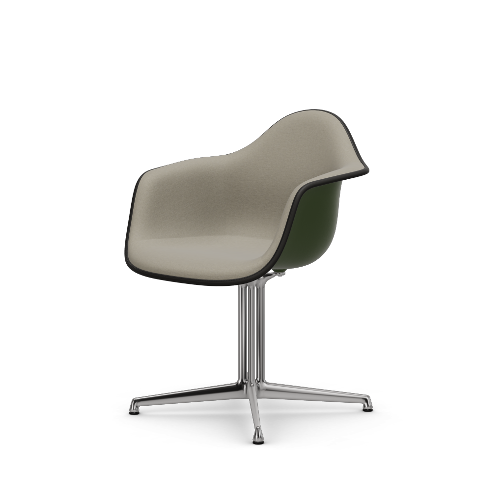 Eames Plastic Armchair DAL (with full upholstery) (Colour of seat shell - forest) (Request Info)