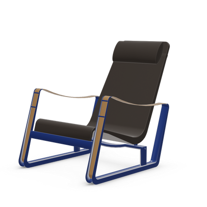 Cite Lounge Chair (Prouve Bleu Marcoule powder-coated (smooth)) by Vitra
