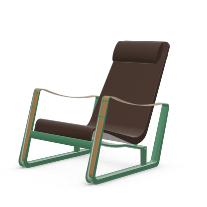 Cite Lounge Chair (Prouve Ble Vert powder-coated (smooth)) by Vitra