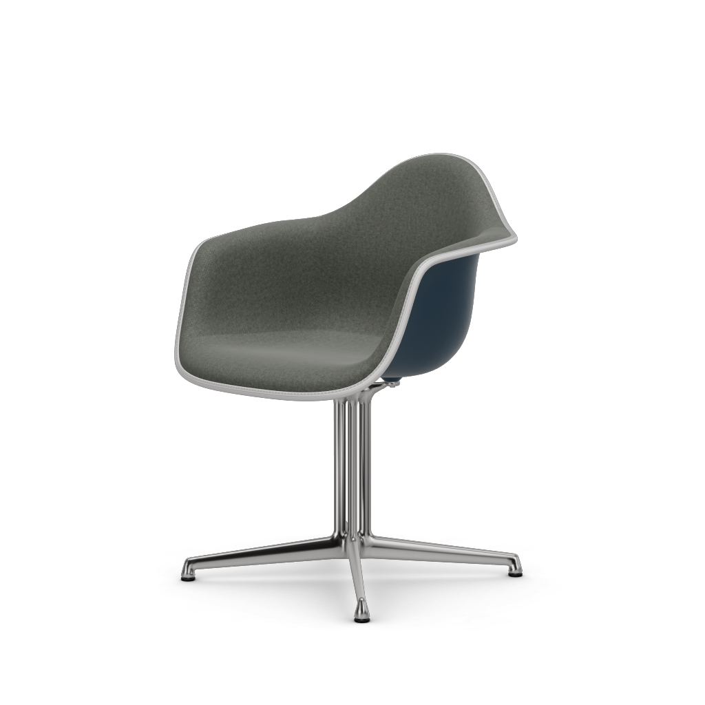 Eames Plastic Armchair DAL (with full upholstery) (Colour of seat shell - sea blue) (Request Info)