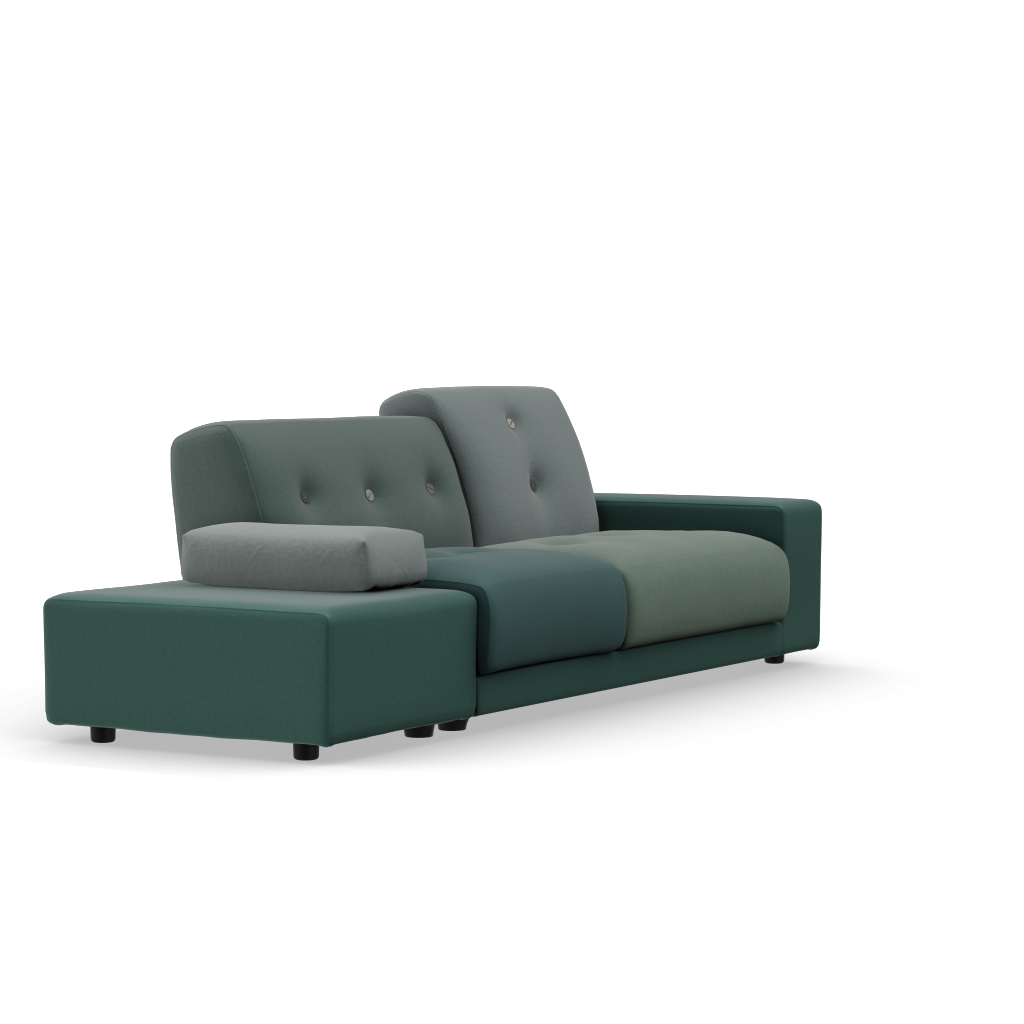 Polder Sofa by Vitra #Fabric mix "The Sea Greens"/armrest right/ sitting left/dark