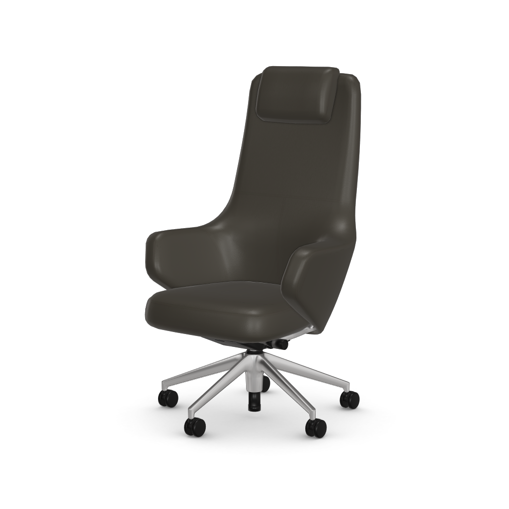 Grand Executive Highback by Vitra #Leather/umbra grey