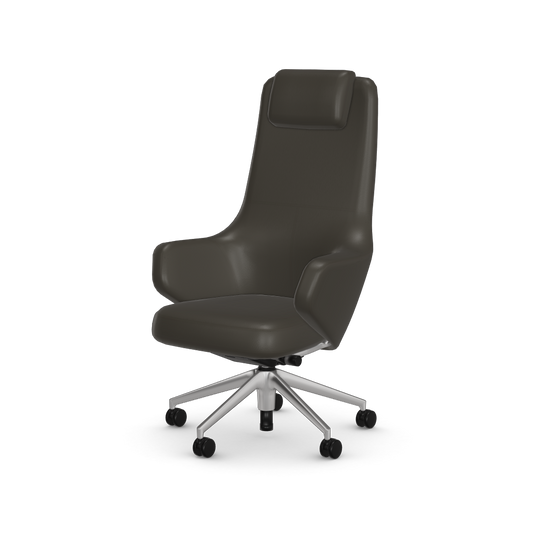 Grand Executive Highback by Vitra #Leather/umbra grey