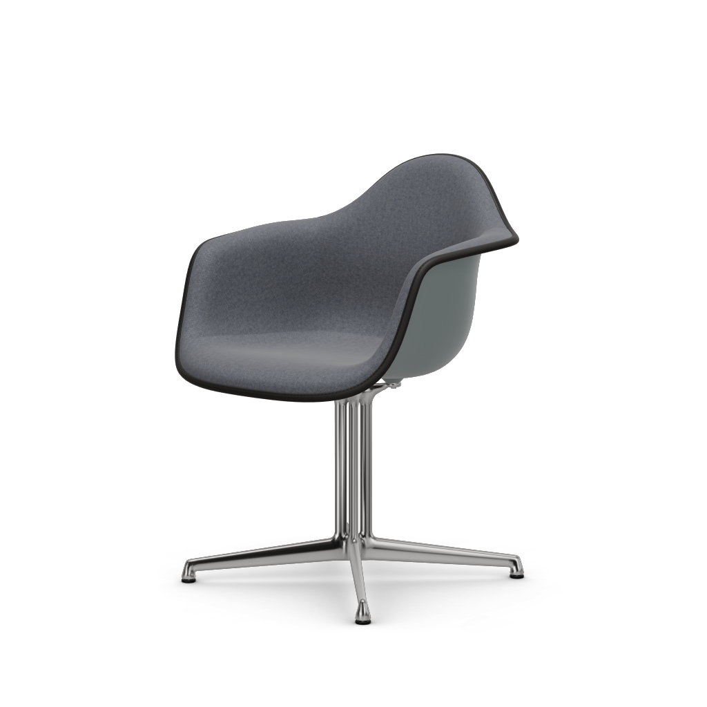 Eames Plastic Armchair DAL (with full upholstery) (Colour of seat shell - light grey) (Request Info)