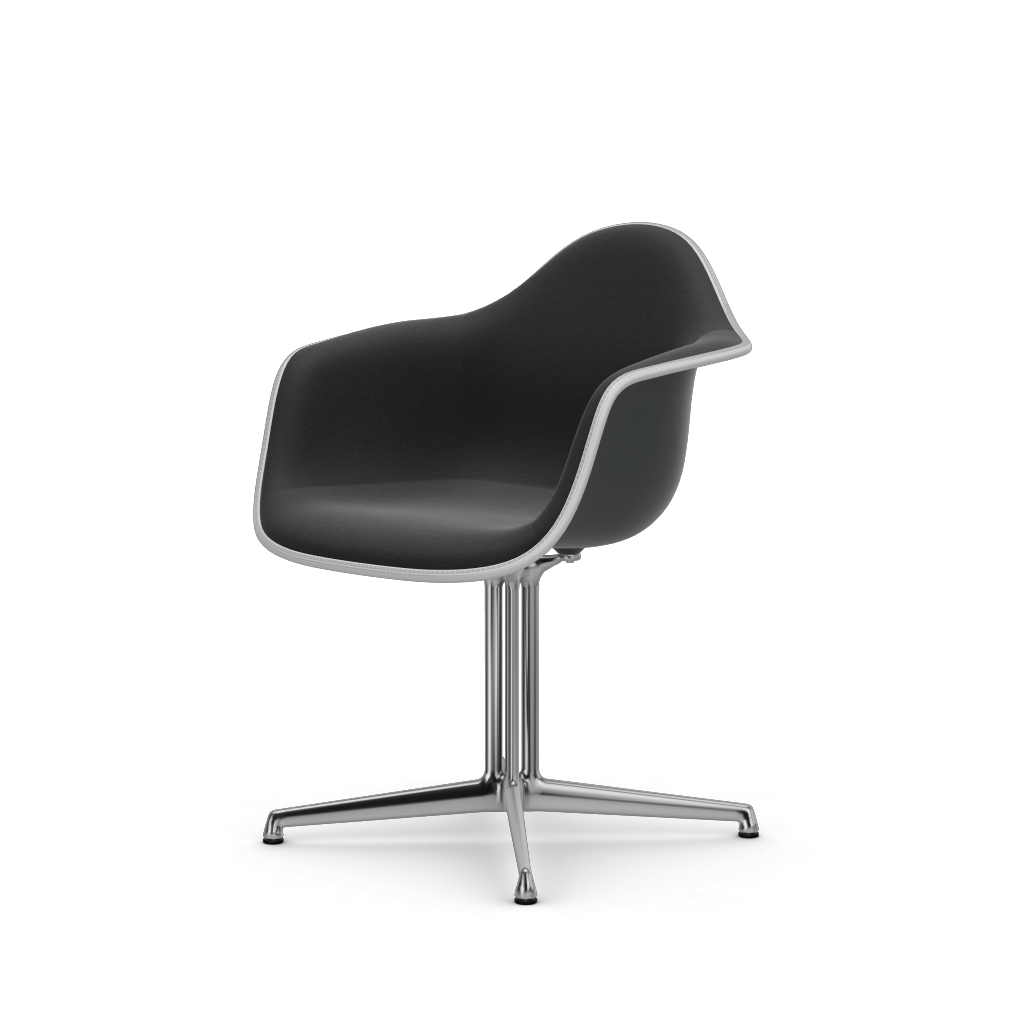 Eames Plastic Armchair DAL (with full upholstery) (Colour of seat shell - granite grey) (Request Info)