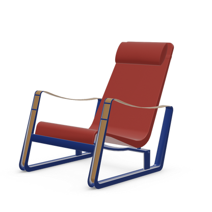 Cite Lounge Chair (Prouve Bleu Marcoule powder-coated (smooth)) by Vitra