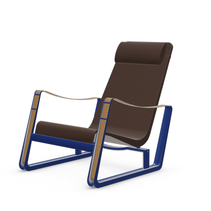Cite Lounge Chair (Prouve Bleu Marcoule powder-coated (smooth)) by Vitra