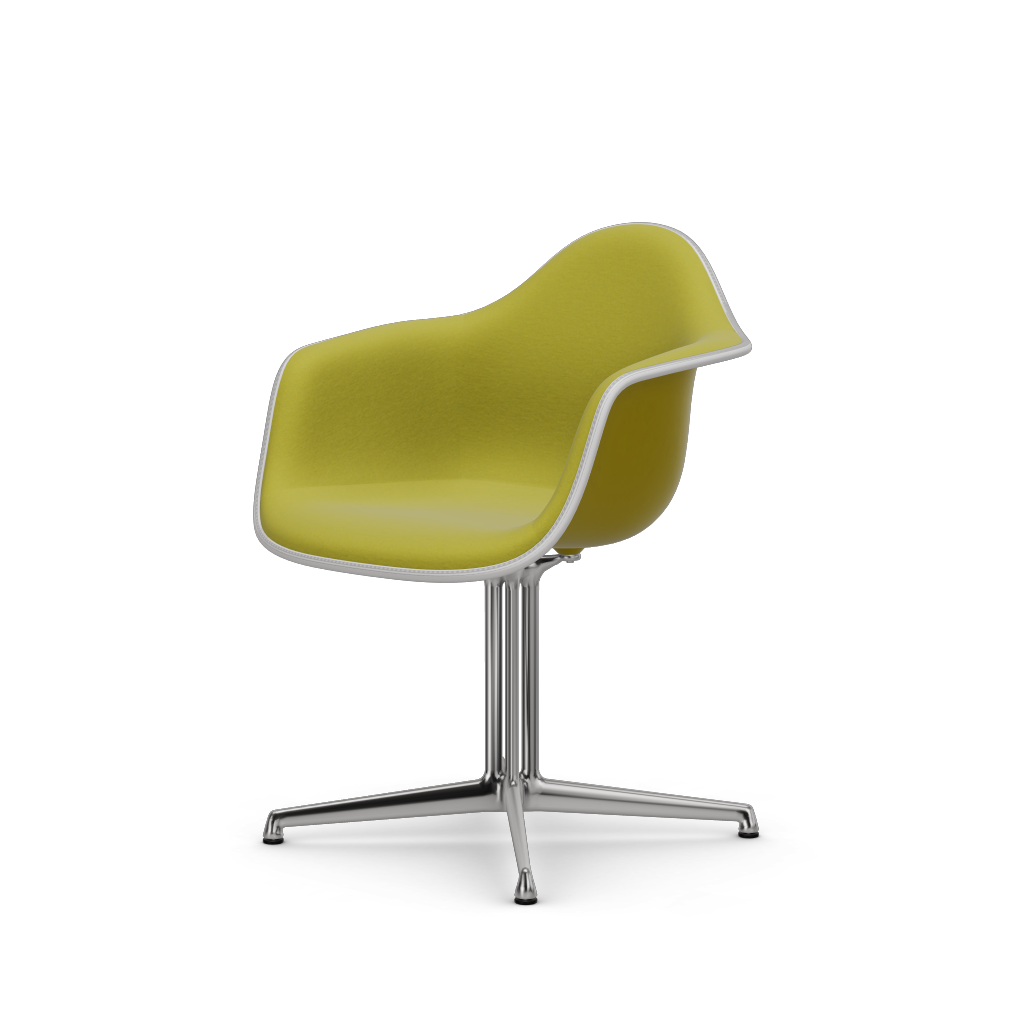 Eames Plastic Armchair DAL (with full upholstery) (Colour of seat shell - mustard) (Request Info)