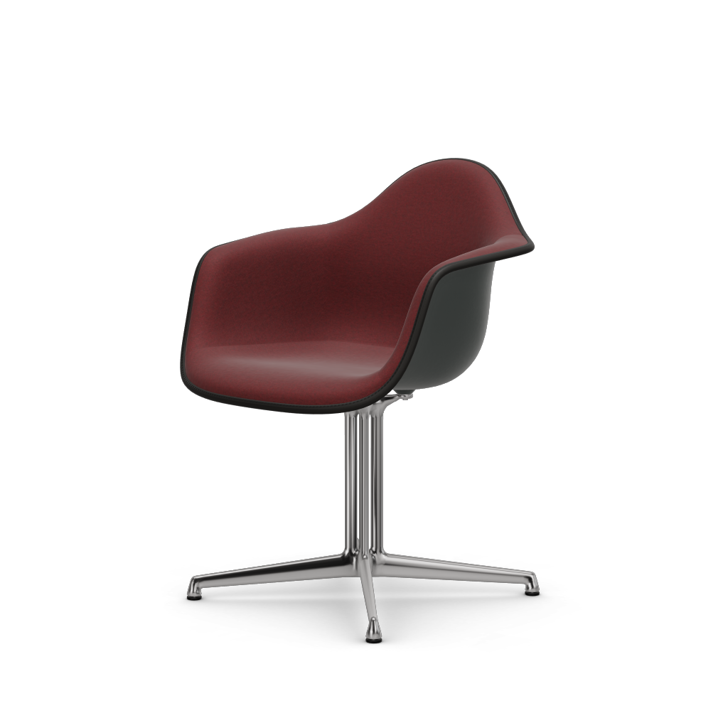 Eames Plastic Armchair DAL (with full upholstery) (Colour of seat shell - granite grey) (Request Info)