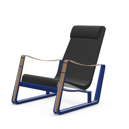 Cite Lounge Chair (Prouve Bleu Marcoule powder-coated (smooth)) by Vitra
