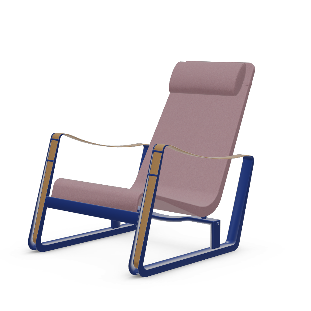 Cite Lounge Chair (Prouve Bleu Marcoule powder-coated (smooth)) by Vitra