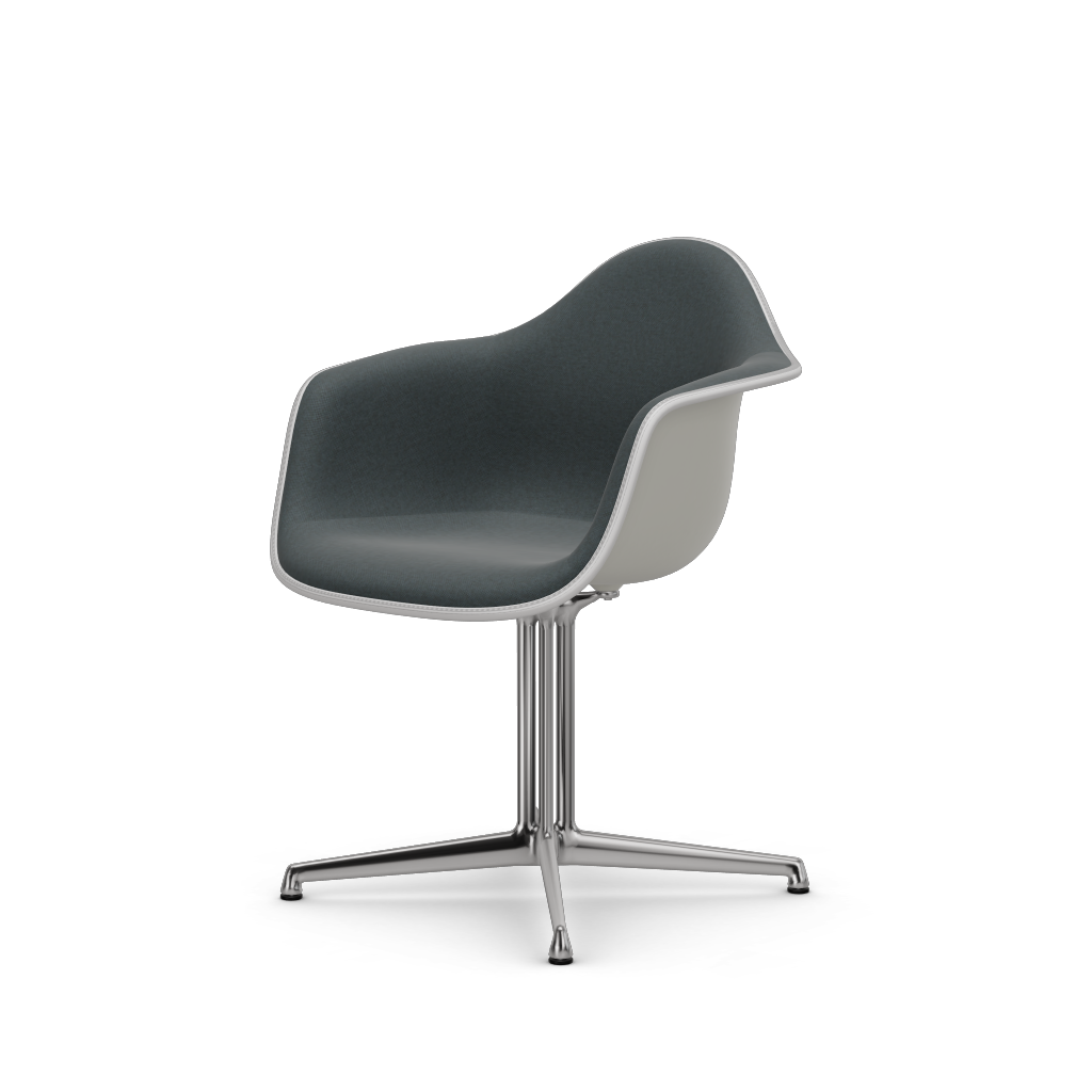 Eames Plastic Armchair DAL (with full upholstery) (Colour of seat shell - white) (Request Info)