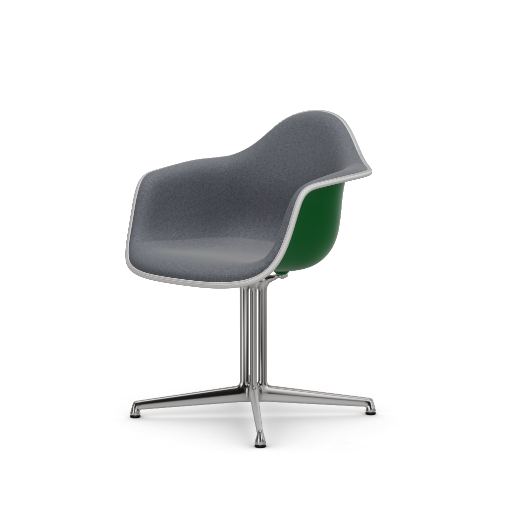 Eames Plastic Armchair DAL (with full upholstery) (Colour of seat shell - green) (Request Info)