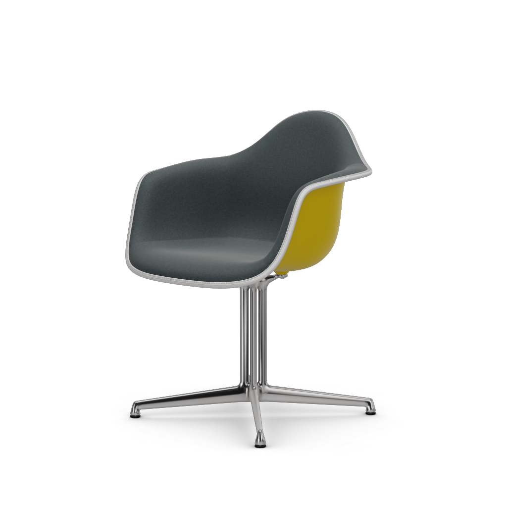 Eames Plastic Armchair DAL (with full upholstery) (Colour of seat shell - sunlight) (Request Info)