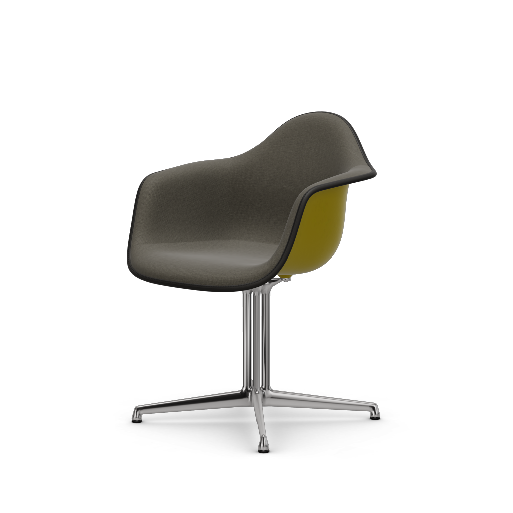 Eames Plastic Armchair DAL (with full upholstery) (Colour of seat shell - mustard) (Request Info)