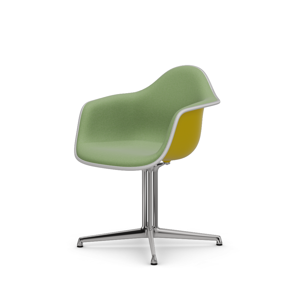 Eames Plastic Armchair DAL (with full upholstery) (Colour of seat shell - sunlight) (Request Info)