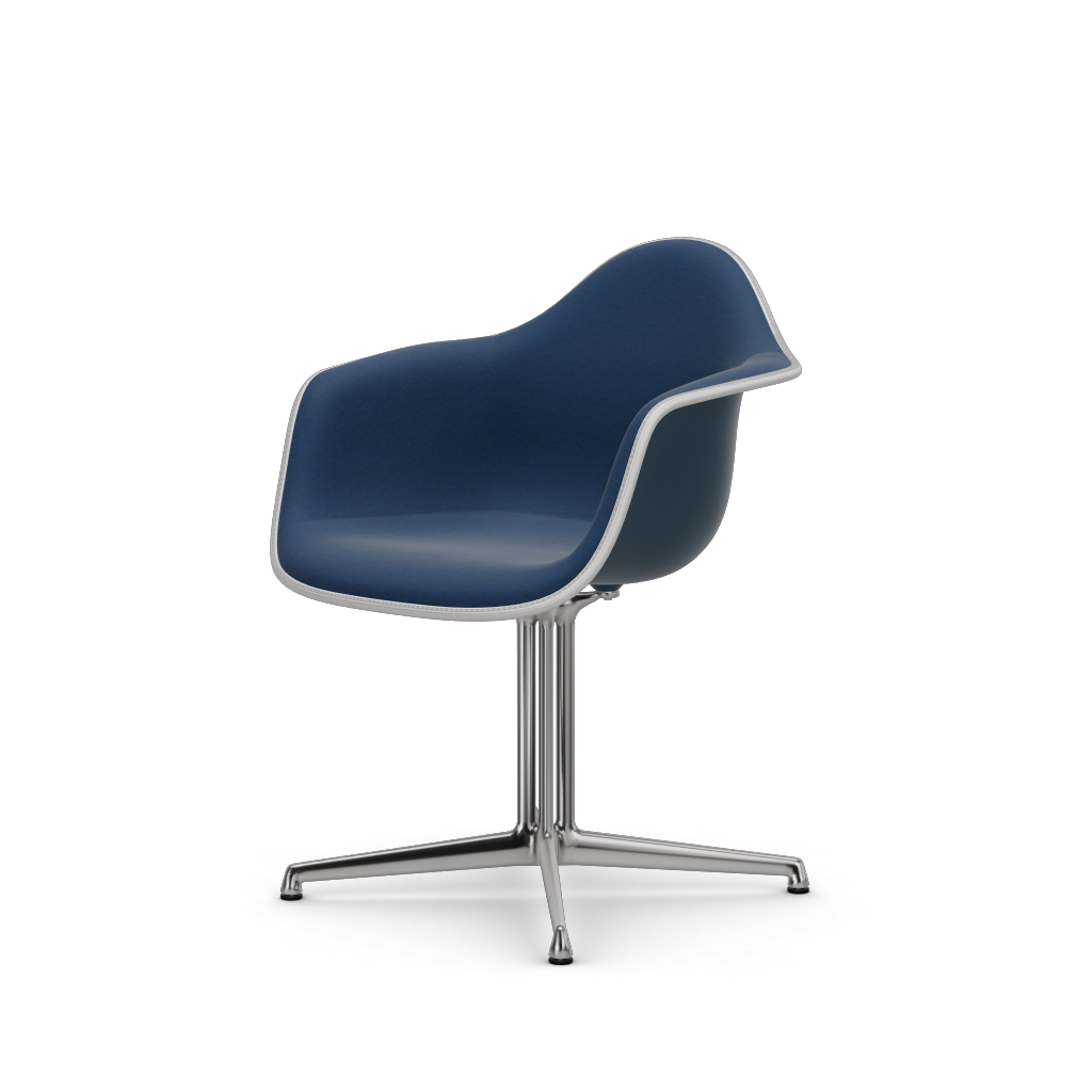 Eames Plastic Armchair DAL (with full upholstery) (Colour of seat shell - sea blue) (Request Info)