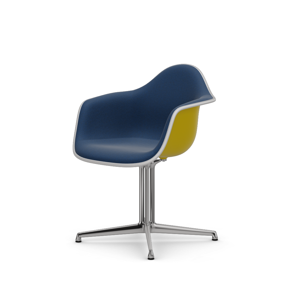 Eames Plastic Armchair DAL (with full upholstery) (Colour of seat shell - sunlight) (Request Info)