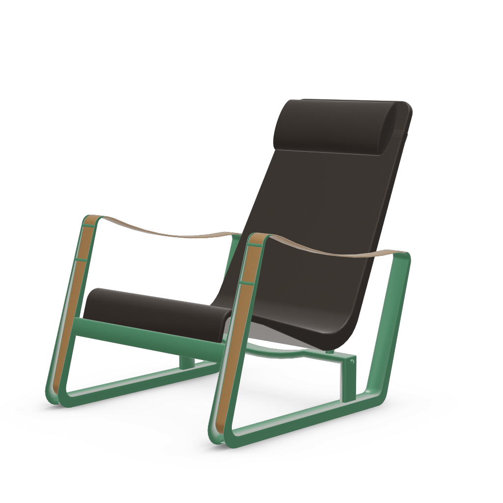 Cite Lounge Chair (Prouve Ble Vert powder-coated (smooth)) by Vitra