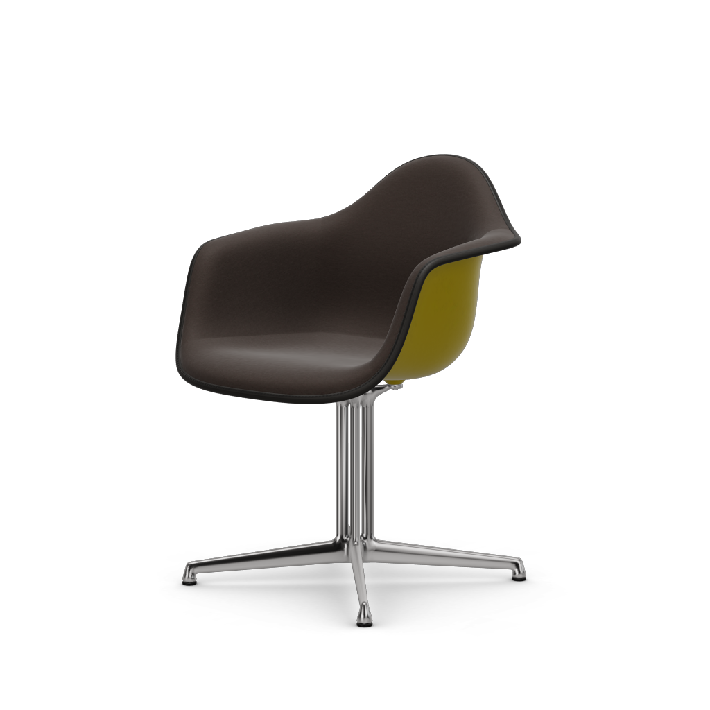 Eames Plastic Armchair DAL (with full upholstery) (Colour of seat shell - mustard) (Request Info)