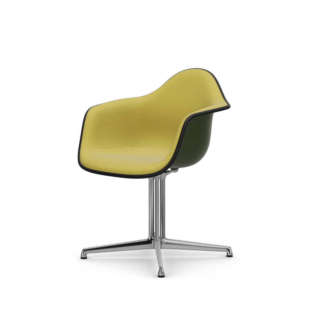 Eames Plastic Armchair DAL (with full upholstery) (Colour of seat shell - forest) (Request Info)