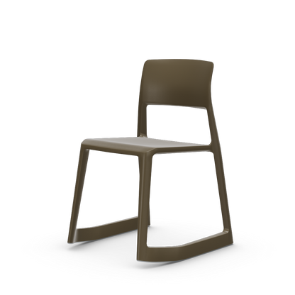 Tip Ton solid plastic chair with a forward-tilt by Vitra #olive
