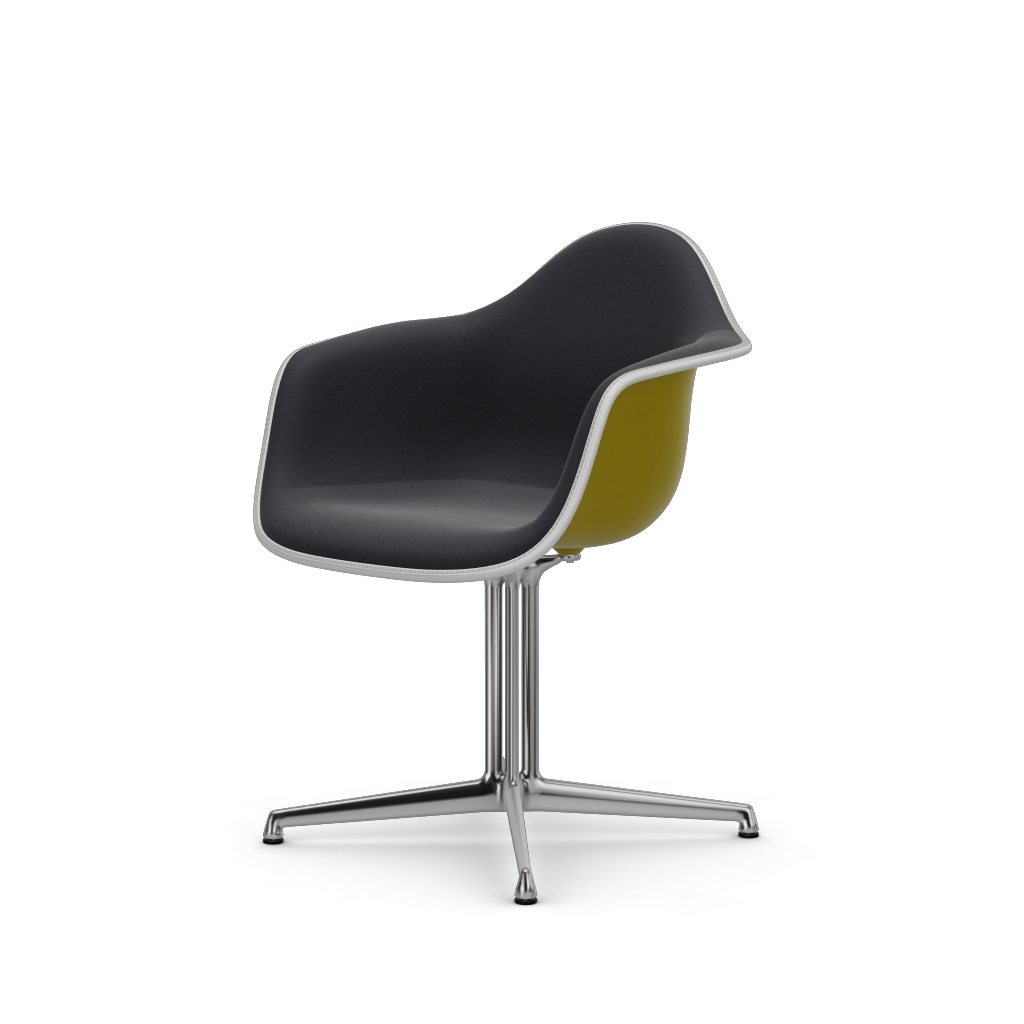 Eames Plastic Armchair DAL (with full upholstery) (Colour of seat shell - mustard) (Request Info)