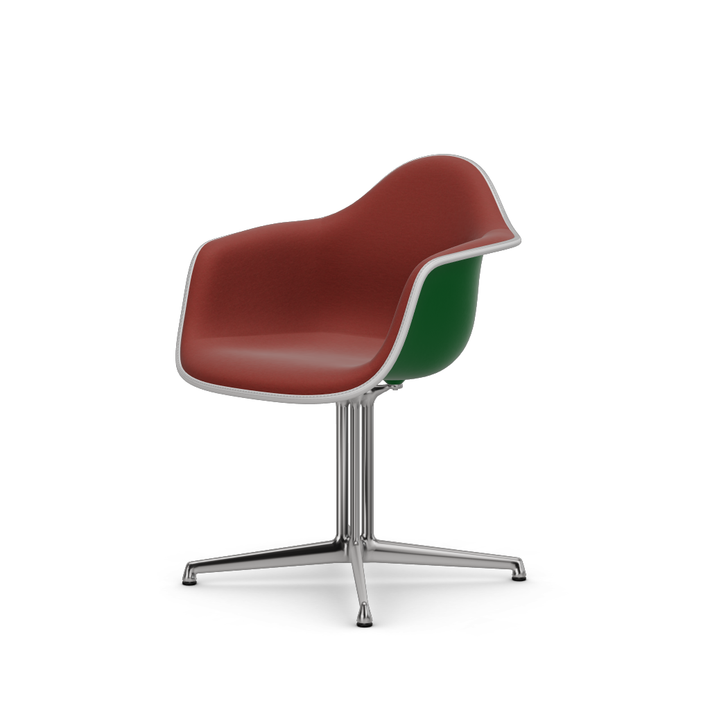 Eames Plastic Armchair DAL (with full upholstery) (Colour of seat shell - green) (Request Info)